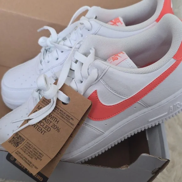 Nike Air Force 1 '07 Next Nature White Lt Wild Mango 8 NIB - Picture 5 of 10